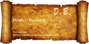 Dombi Botond névjegykártya